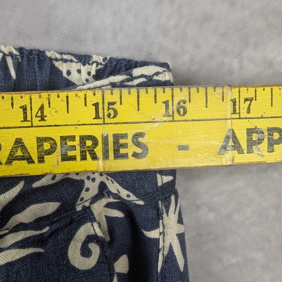 C&C California Size Medium 100% Linen Wide Leg Trouser Pants Ocean Design - Picture 12 of 12